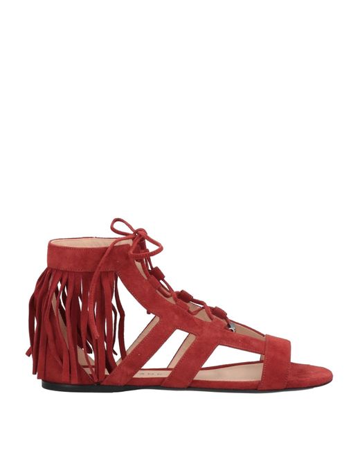 Longchamp Red Sandale