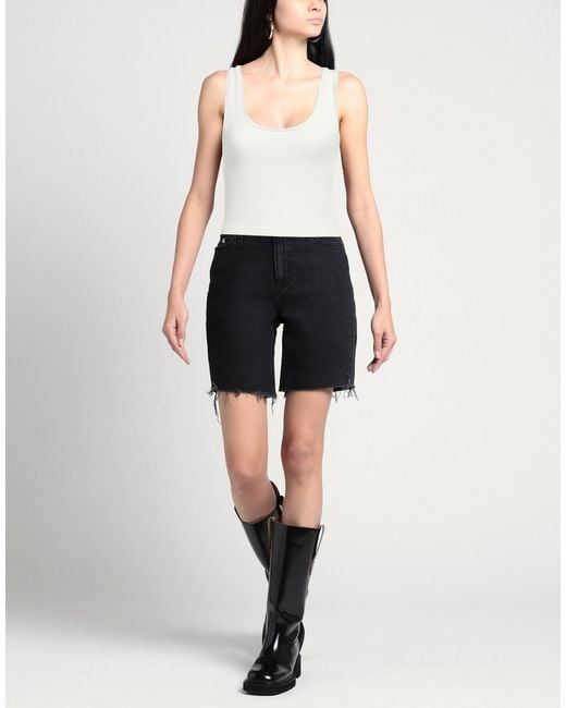 Wardrobe NYC White Ivory Tank Top Cotton, Elastane