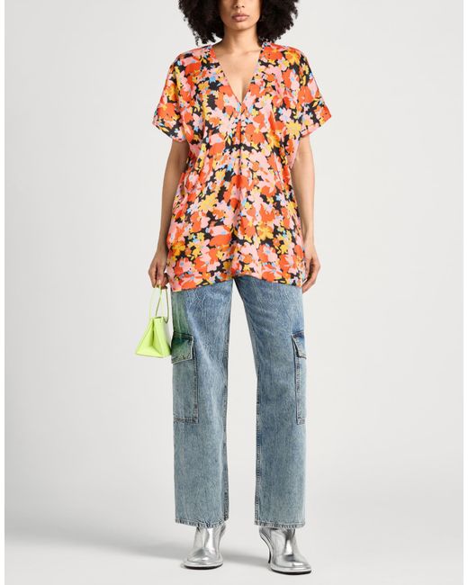 Plan C Orange Coral Top Polyester