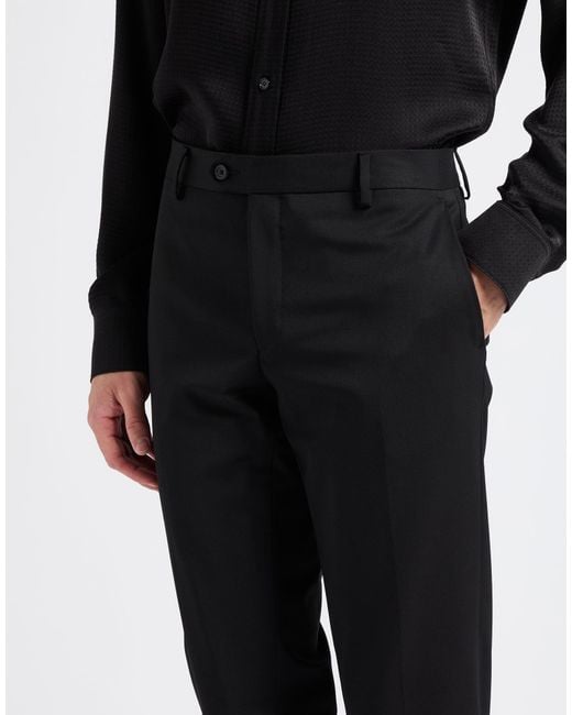 Brian Dales Black Pants Polyester, Wool, Elastane for men