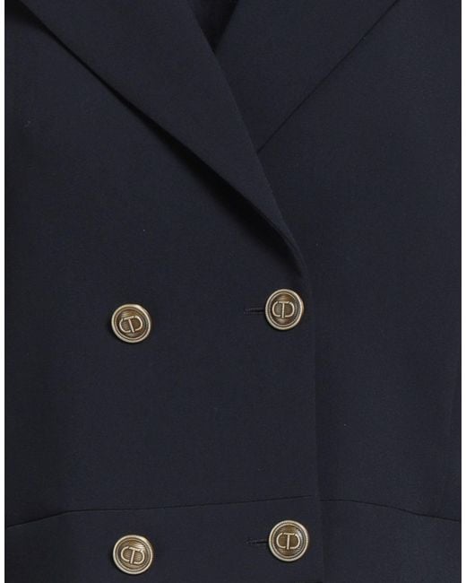 Twinset Blue Midnight Blazer Polyester, Viscose, Elastane