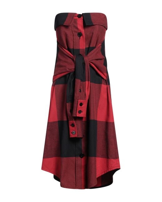 Moschino Red Couture Midi Dress Cotton, Polyamide