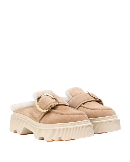 Santoni Natural Mules & Clogs Leather
