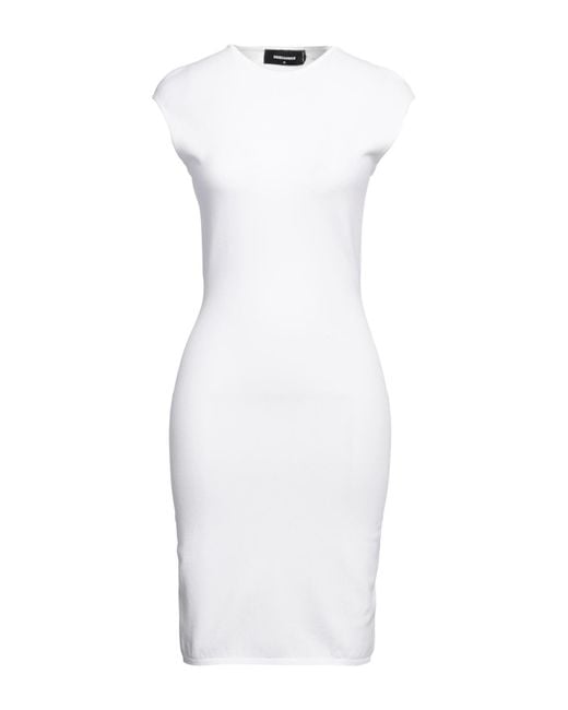 DSquared² White Mini Dress Viscose, Polyester