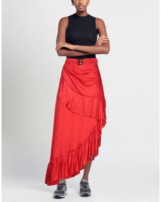 Balmain Red Maxi Skirt
