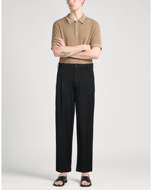SELECTED Black Pants Recycled Polyester, Viscose, Polyester, Elastane for men