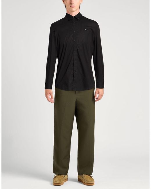 Harmont & Blaine Black Shirt Cotton, Elastane for men