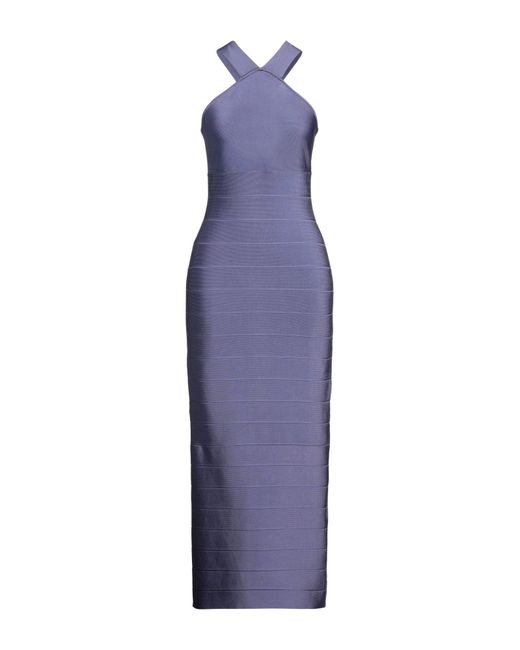Hervé Léger Purple Midi Dress