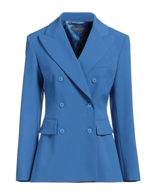 Alberta Ferretti Blue Blazer Polyester, Virgin Wool, Elastane