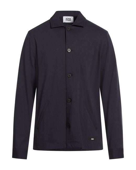 Alpha Studio Blue Midnight Shirt Viscose, Polyamide, Elastane for men