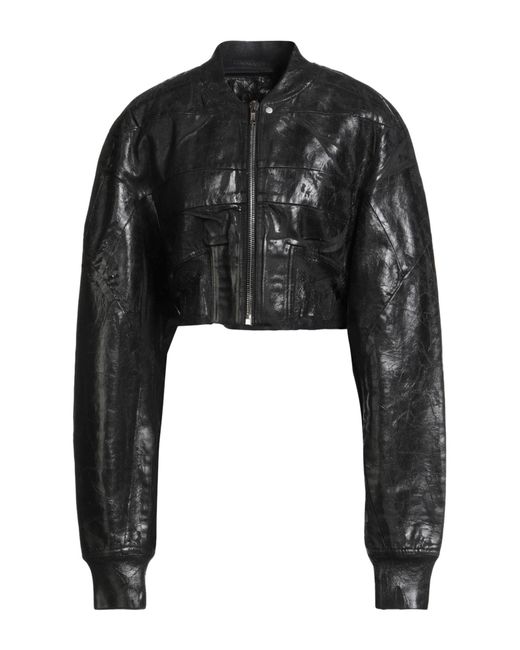 Rick Owens Black Denim Outerwear Polyamide