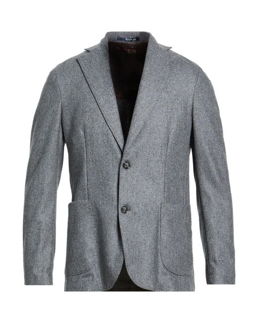 Barba Napoli Gray Blazer Virgin Wool for men