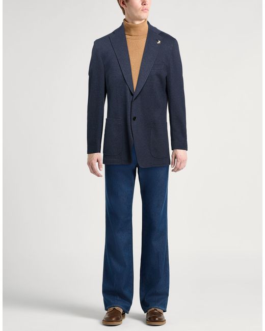 Tombolini Blue Blazer Cotton, Polyamide for men