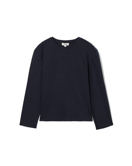 COS Blue Waisted Long-sleeved Top