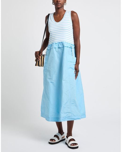 Marc Cain Blue Azure Maxi Dress Polyester, Cotton, Elastane