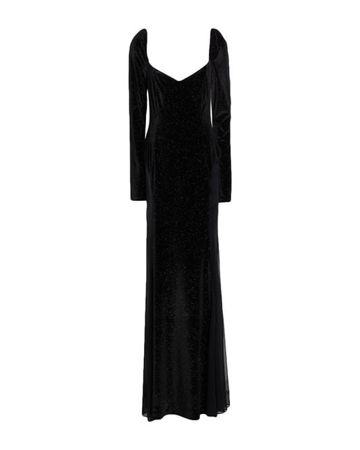 MATILDE COUTURE Black Maxi Dress Polyester, Elastane