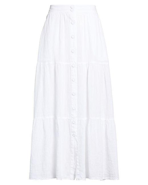 120% Lino White Maxi Skirt