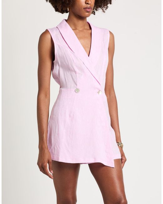 Sartoria Saracena Pink For Ersilia Playsuit Linen