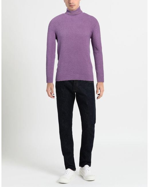 Roberto Collina Purple Turtleneck for men