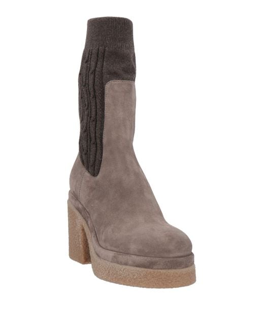 Agnona Brown Ankle Boots