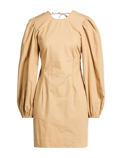 Ganni Natural Mini Dress Organic Cotton