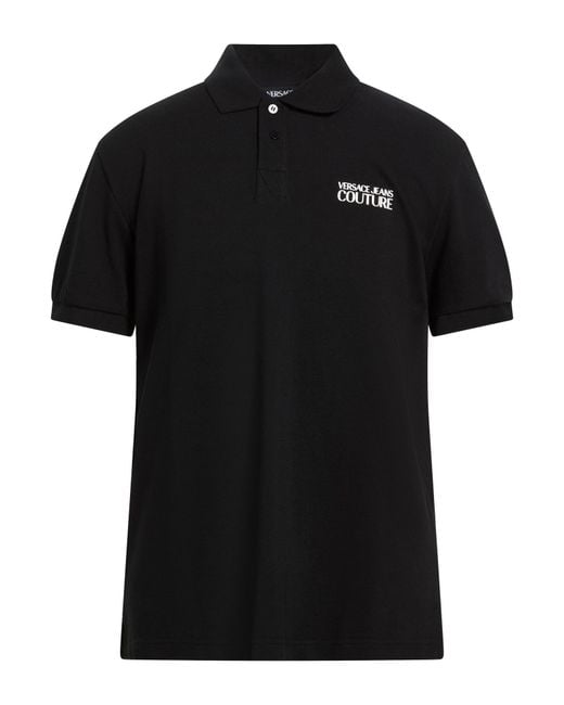 Versace Jeans Couture Black Polo Shirt Cotton for men