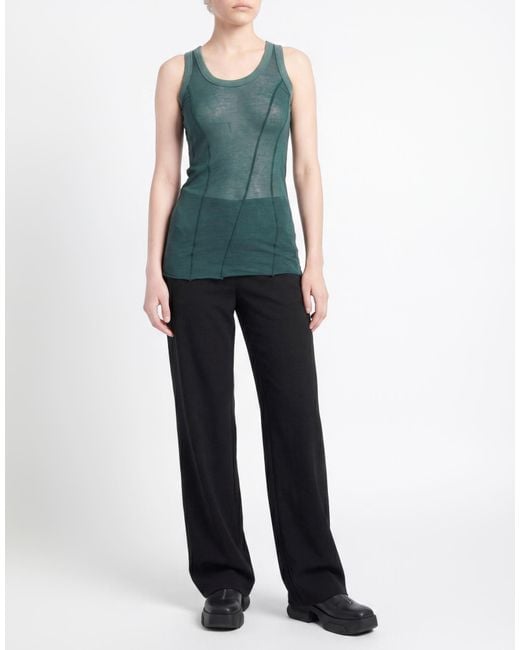 Masnada Green Deep Tank Top Viscose, Silk