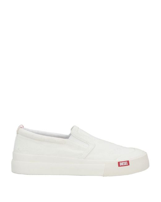 DIESEL White Sneakers Cotton, Elastane for men