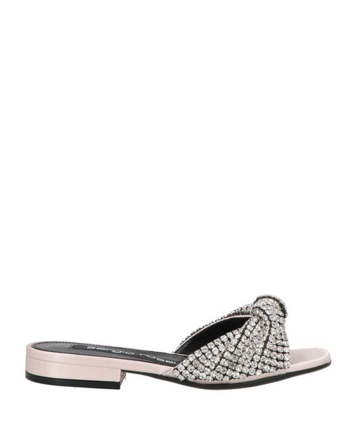 Sergio Rossi White Light Sandals Textile Fibers
