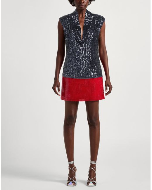 La Petite Robe Di Chiara Boni Blue Top Polyester, Polyamide, Elastane