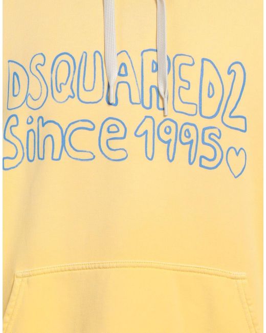 DSquared² Yellow Sweatshirt Cotton, Elastane for men