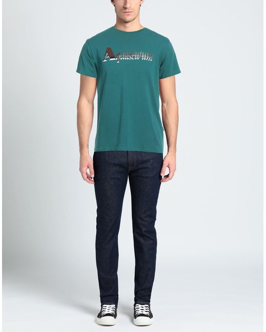 Aquascutum Green T-Shirt Cotton, Elastane for men