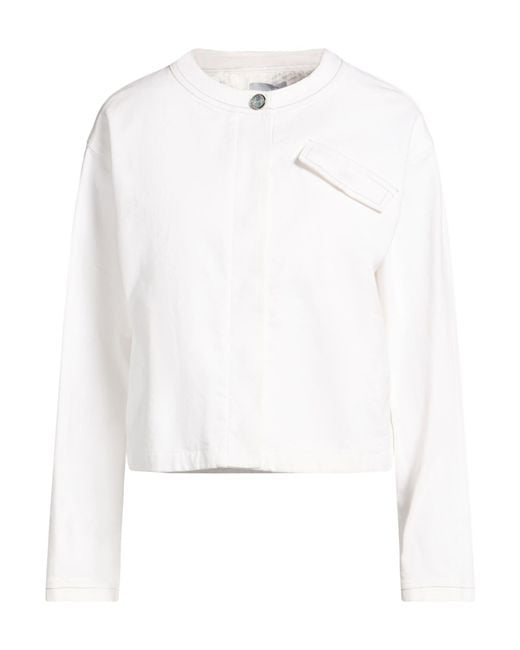 Malo White Denim Outerwear Cotton, Elastane