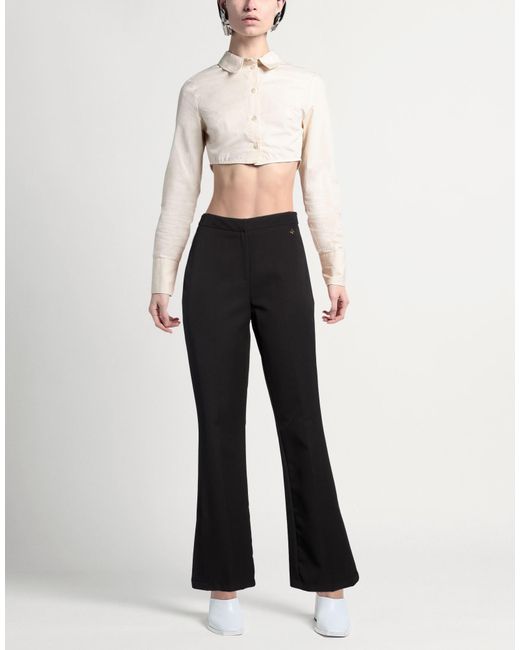 Yes Zee Black Pants Polyester, Elastane
