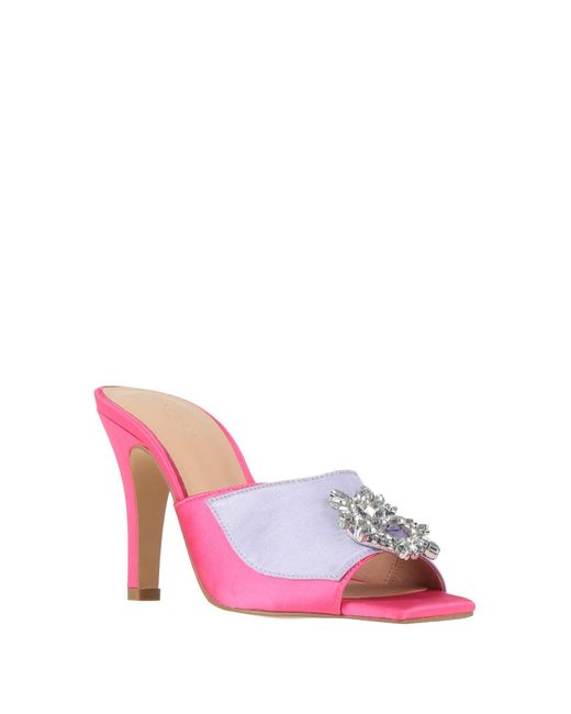 Gaelle Paris Pink Sandals Textile Fibers