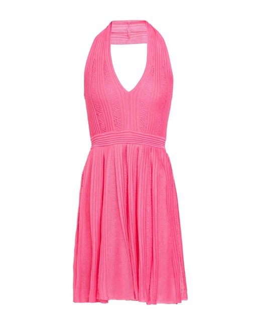 Nenette Pink Mini Dress Viscose, Polyester