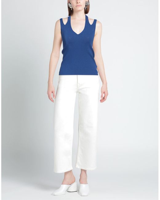 ERMANNO FIRENZE Blue Top Viscose, Polyamide