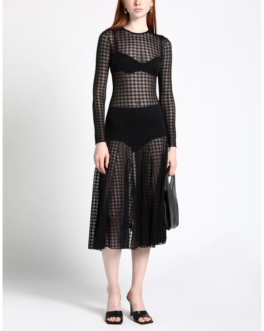 AMI Black Midi Dress Polyamide, Elastane
