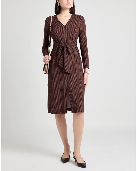 Caliban Brown Midi Dress Polyamide, Elastane