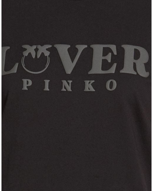 Pinko Black Denim T-Shirt Cotton