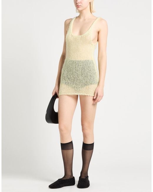 Philosophy Di Lorenzo Serafini Yellow Mini Dress Polyamide, Mohair Wool, Wool