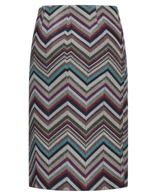 Missoni Gray Midi Skirt Wool, Viscose, Cupro