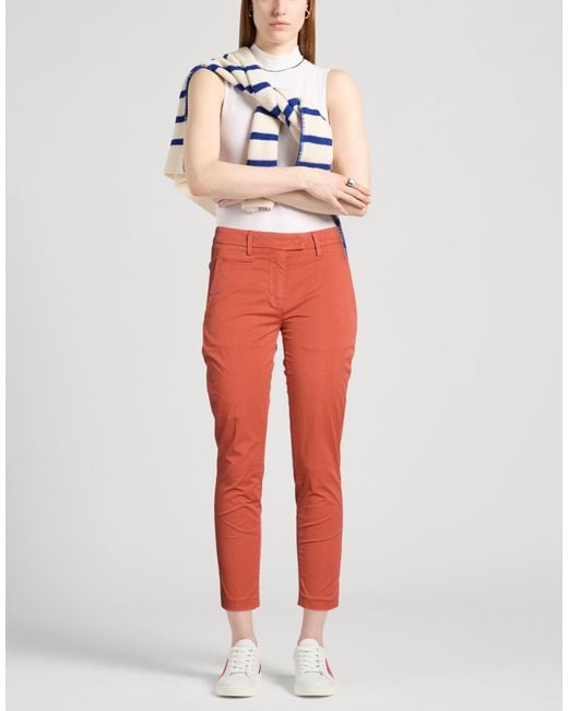 Dondup Red Pants Cotton, Elastane