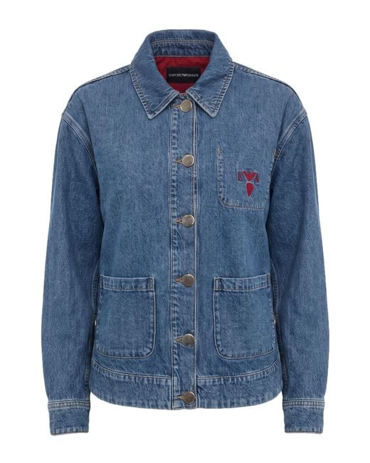 Emporio Armani Blue Denim Outerwear