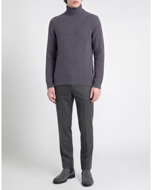 Roberto Collina Purple Slate Turtleneck Cotton, Polyamide, Elastane for men