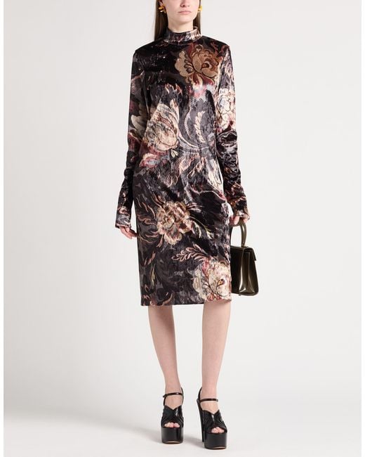 Etro Multicolor Midi Dress Polyester, Elastane
