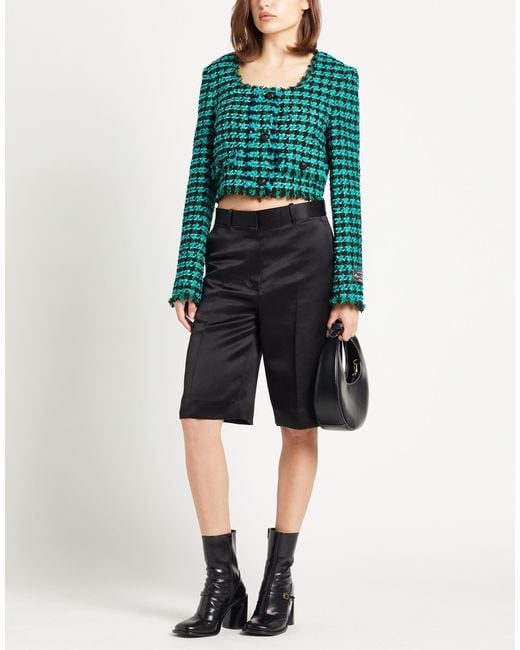 MSGM Green Jacket Cotton, Acrylic, Polyester, Wool, Viscose