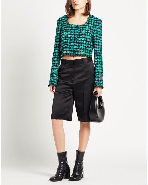 MSGM Green Jacket Cotton, Acrylic, Polyester, Wool, Viscose