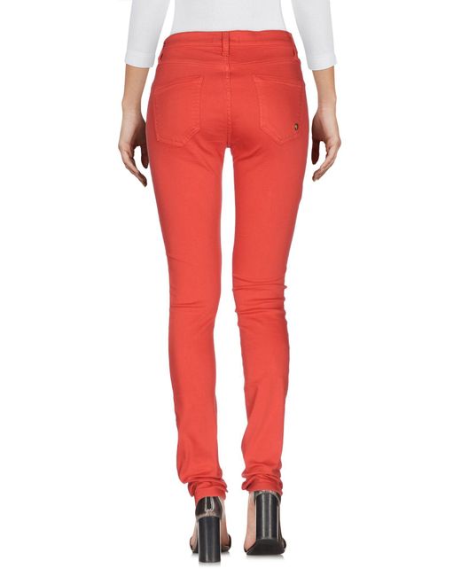 Manila Grace Red Denim Trousers