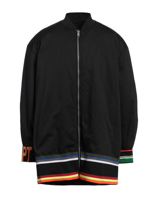 Raf Simons Black Overcoat & Trench Coat Cotton, Elastane for men